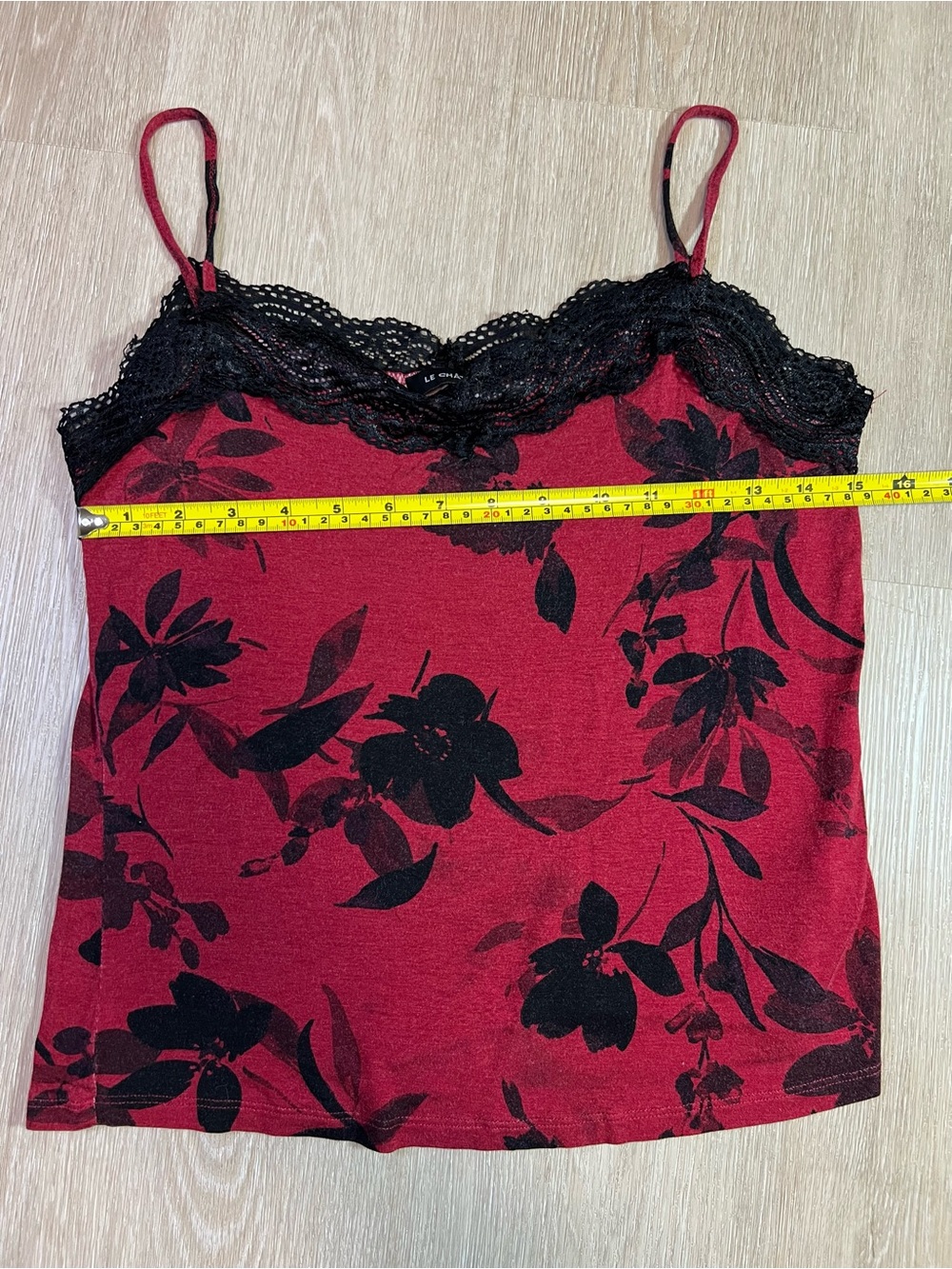 Y2K Le Chateau Chic Red Floral Lace Trim Women’s Medium Cami Short & Pajama Set - Picture 3 of 11